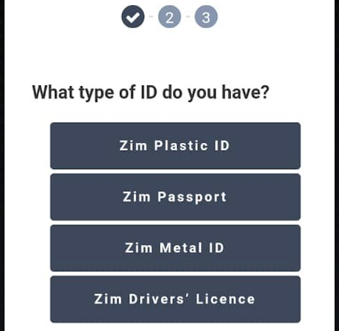 Verify your account with any valid form of Zimbabwean ID